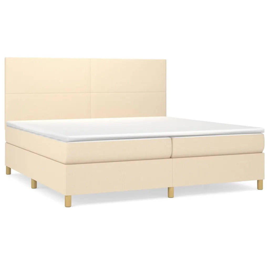 Giroletto a Molle con Materasso Crema 200x200 cm in Tessuto cod mxl 35243