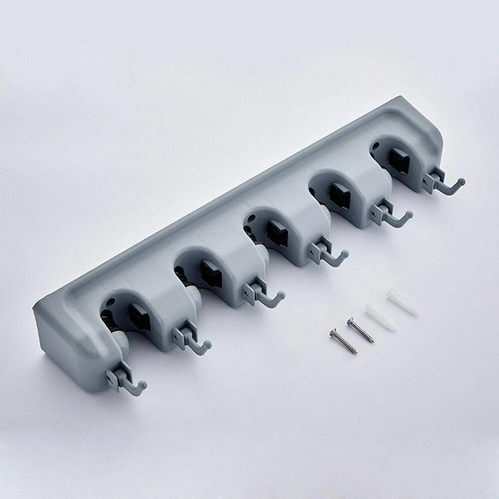 Trade Shop - Porta Scope Da Muro Salva Spazio Supporto 5 Posti 6 Ganci Salvaspazio -