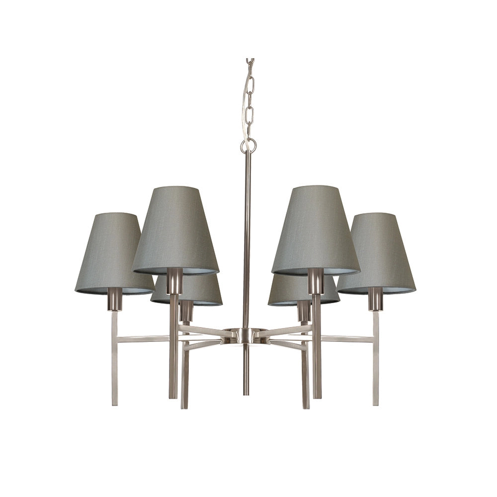 Lampadario Lucerne nichel spazzolato 6xE14 25W Elstead
