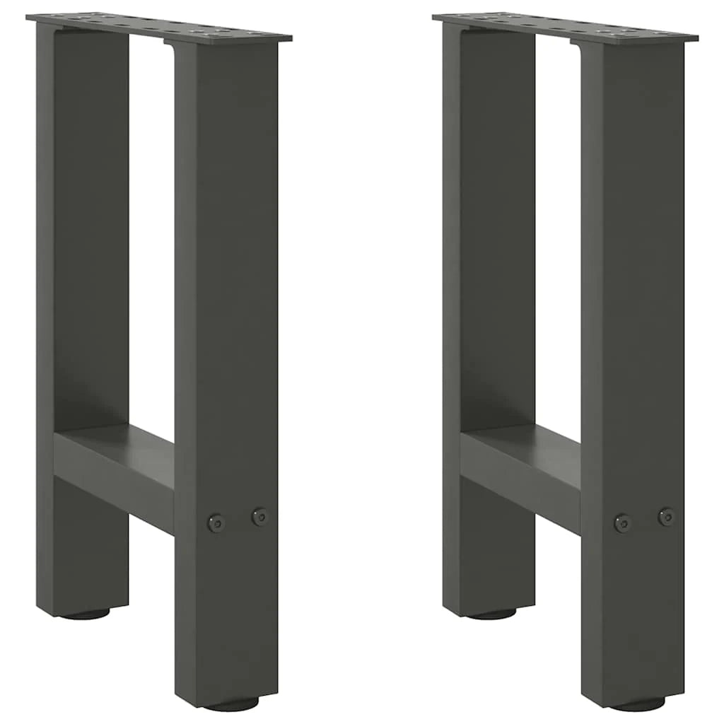 Set di 2 gambe quadrate per tavolino da caffè 38 x 43 cm con piedini regolabili design moderno in acciaio antracite 02_0057518