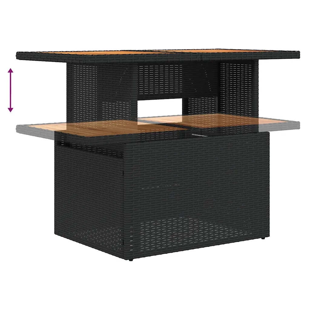 Set Divani da Giardino con Cuscini 7pz Nero Polyrattan 3327002
