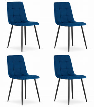 Sedia VALORA PYRA - Velluto blu navy moderno x 4