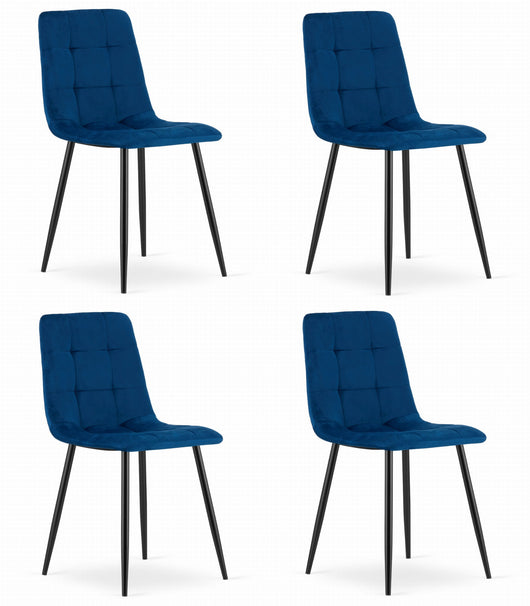 Sedia VALORA PYRA - Velluto blu navy moderno x 4