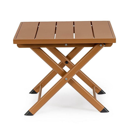 Tavolino Alluminio Blu Moderno da Esterno 44x43 cm - TERRA Colore: Marrone