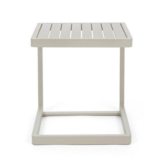 Set 2 Tavolini Alluminio Tortora Moderni da Esterno 40x40 - STRONG Colore: Tortora