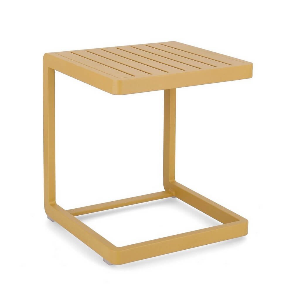 Set 2 Tavolini Alluminio Tortora Moderni da Esterno 40x40 - STRONG Colore: Senape