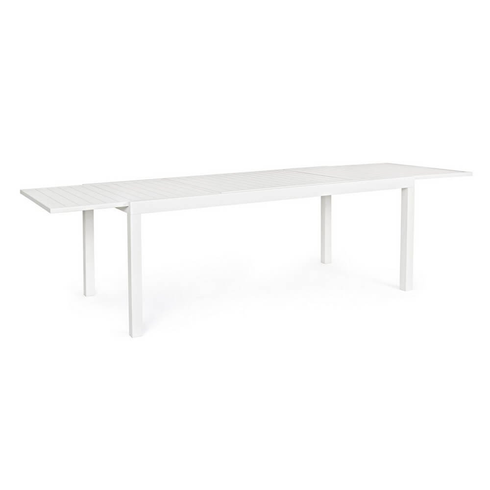 Tavolo da Giardino Alluminio Coffee Moderno da Esterno - NORDIC Dimensione: 200x100 cm, Colore: Bianco