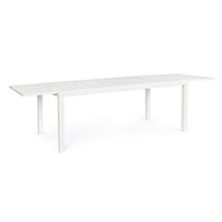 Tavolo da Giardino Alluminio Coffee Moderno da Esterno - NORDIC Dimensione: 200x100 cm, Colore: Bianco