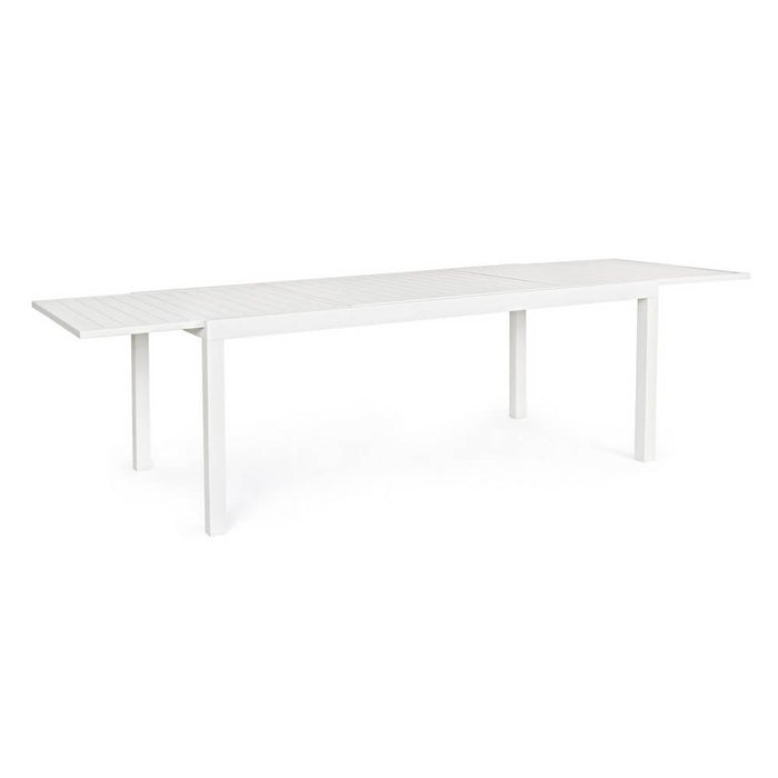 Tavolo da Giardino Alluminio Coffee Moderno da Esterno - NORDIC Dimensione: 200x100 cm, Colore: Bianco