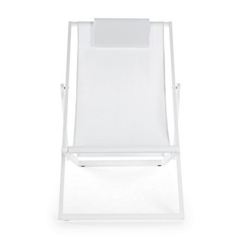 Set 4 Sdraio da Giardino Alluminio Blu Moderne da Esterno - TERRA Colore: Bianco