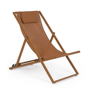 Set 4 Sdraio da Giardino Alluminio Blu Moderne da Esterno - TERRA Colore: Marrone