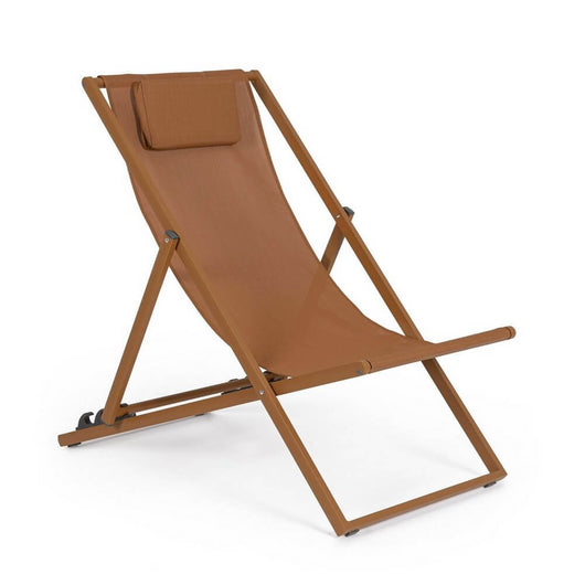 Set 4 Sdraio da Giardino Alluminio Blu Moderne da Esterno - TERRA Colore: Marrone