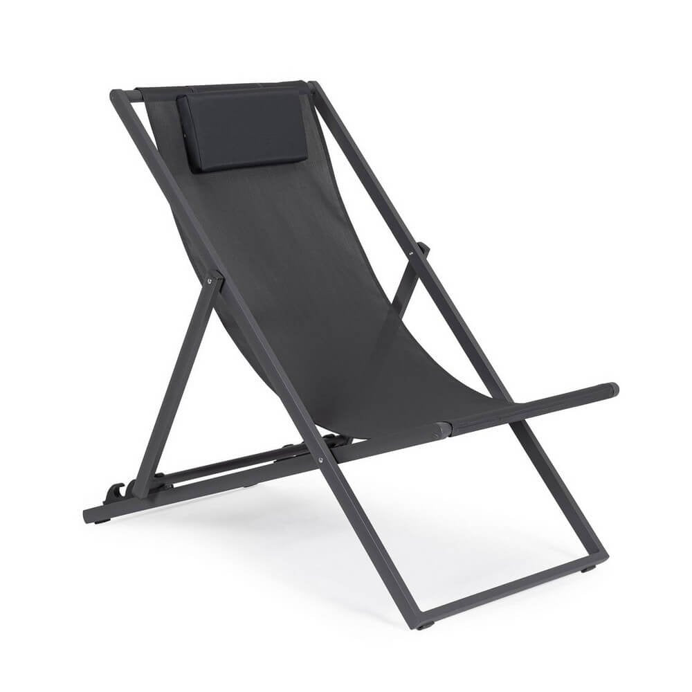 Set 4 Sdraio da Giardino Alluminio Blu Moderne da Esterno - TERRA Colore: Antracite