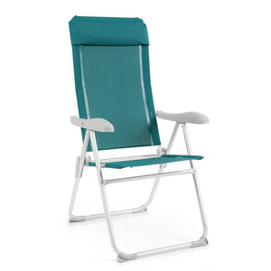 Set 4 Sdraio Alluminio Grigio da Esterno - TROPICANA Colore: Turchese