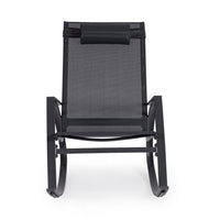 Poltrona Dondolo Acciaio Rosso Moderna da Esterno - STURDY Colore: Nero