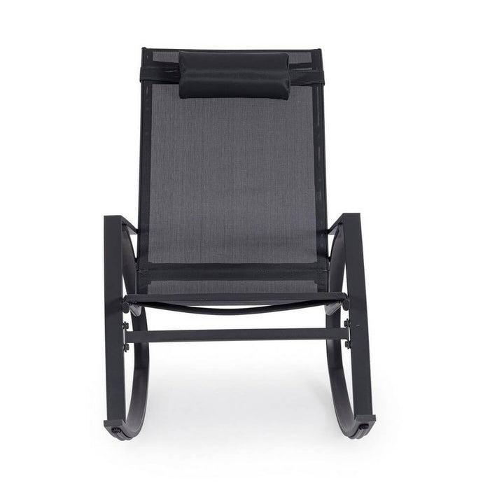 Poltrona Dondolo Acciaio Rosso Moderna da Esterno - STURDY Colore: Nero