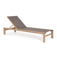 Lettino da Giardino Alluminio Grigio Moderno da Esterno - NAVIGATOR Colore: Marrone