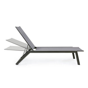 Set 4 Lettini da Giardino Alluminio Antracite Moderni - VOYAGE