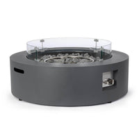 Camino a Gas Acciaio Grigio Moderno da Esterno Ø104 cm - NUVOLA