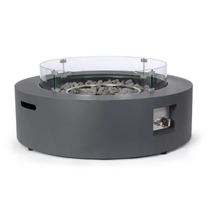 Camino a Gas Acciaio Grigio Moderno da Esterno Ø104 cm - NUVOLA