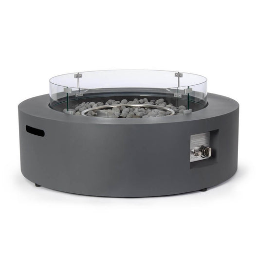 Camino a Gas Acciaio Grigio Moderno da Esterno Ø104 cm - NUVOLA