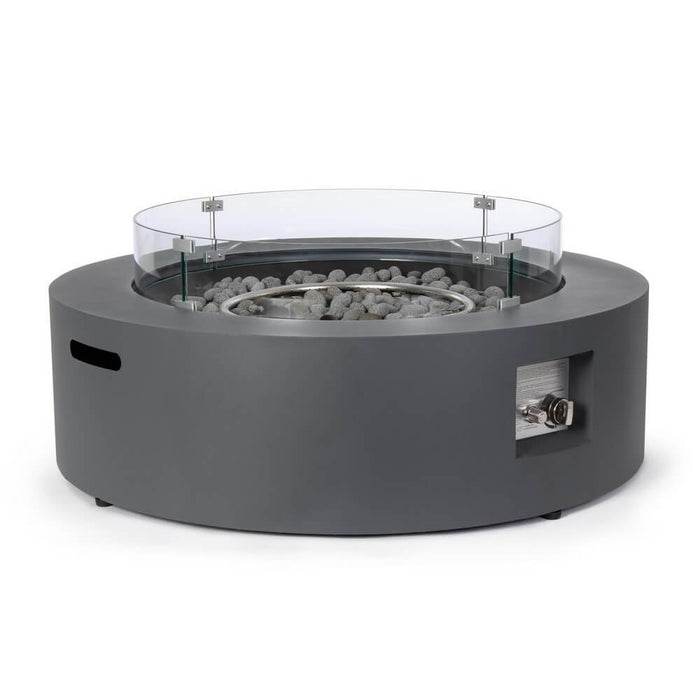 Camino a Gas Acciaio Grigio Moderno da Esterno Ø104 cm - NUVOLA