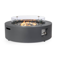 Camino a Gas Acciaio Grigio Moderno da Esterno Ø104 cm - NUVOLA