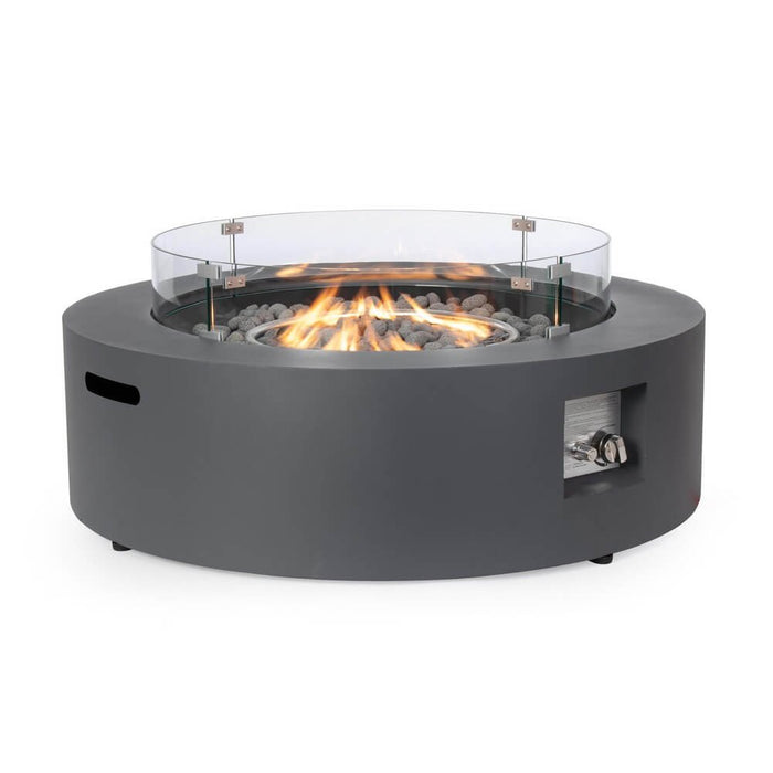 Camino a Gas Acciaio Grigio Moderno da Esterno Ø104 cm - NUVOLA