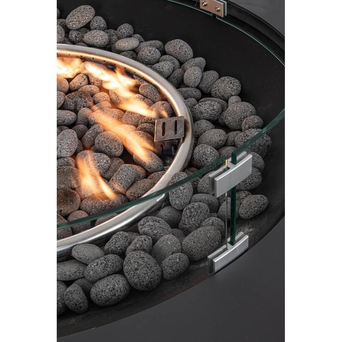 Camino a Gas Acciaio Grigio Moderno da Esterno Ø104 cm - NUVOLA