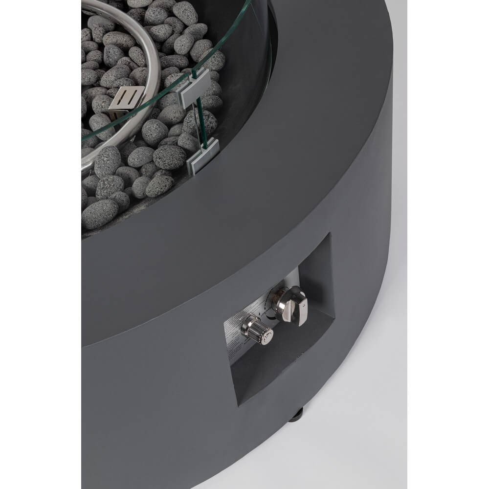 Camino a Gas Acciaio Grigio Moderno da Esterno Ø104 cm - NUVOLA