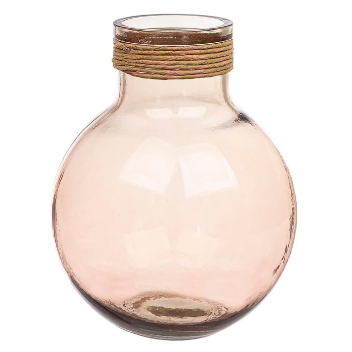 Vaso in Vetro Rosa Boho da Interno H34,5 cm - YAH