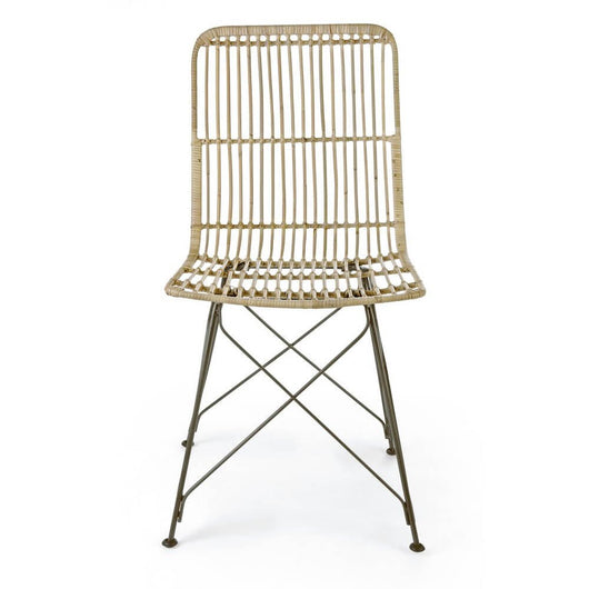 Set 4 Sedie in Kubu Marrone Rustico da Interno - TATIANA Colore: Marrone