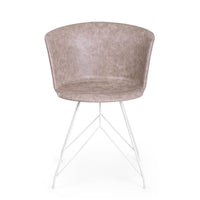 Set 2 Sedie Ecopelle Vintage Grigio Moderno da Interno - IONA Colore: Bianco