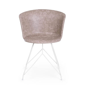 Set 2 Sedie Ecopelle Vintage Grigio Moderno da Interno - IONA Colore: Bianco