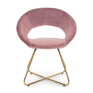 Set 2 Poltrone Velluto Rosa Moderno da Interno - ANGELINA Colore: Rosa