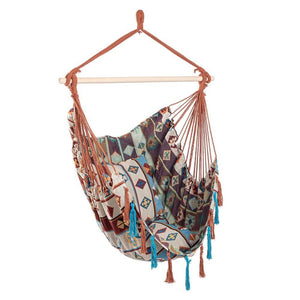 Amaca Pensile in Tessuto Beige Boho da Esterno - COSTA Colore: Azzurro