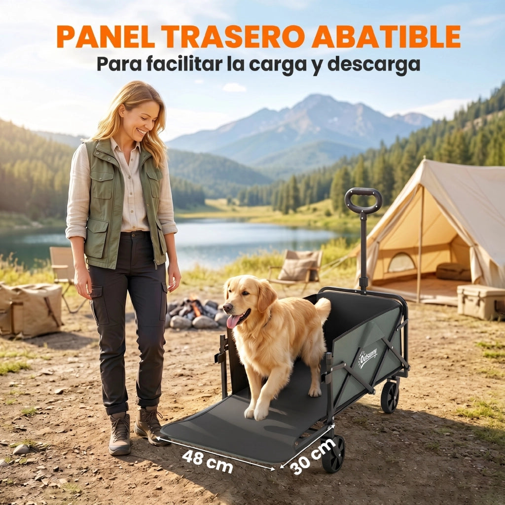 Carro da Giardino Plegable con Manico Telescopico ¨C Zephmum ¨C Verde