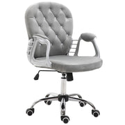 Sedia da ufficio in velluto con schienale e braccioli ¨C zephmum ¨C Grigio 60x60x93-103 cm