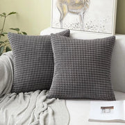 Set di 2 coprileoni di corduroy decorativi per cuscino di divano copri cuscino decorativo morbido per soggiorno camera da letto 50x50 cm, 20x20 pollici grigio