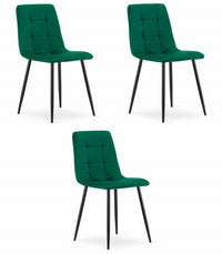 Sedia Valora PYRA in velluto verde scuro, design moderno x3