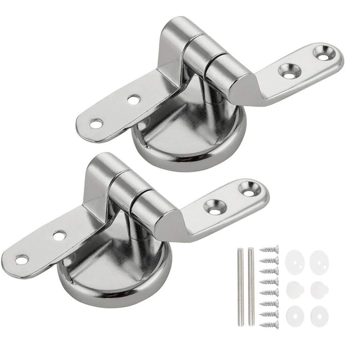 Coppia di cerniere per sedile wc in cromo massiccio con elementi