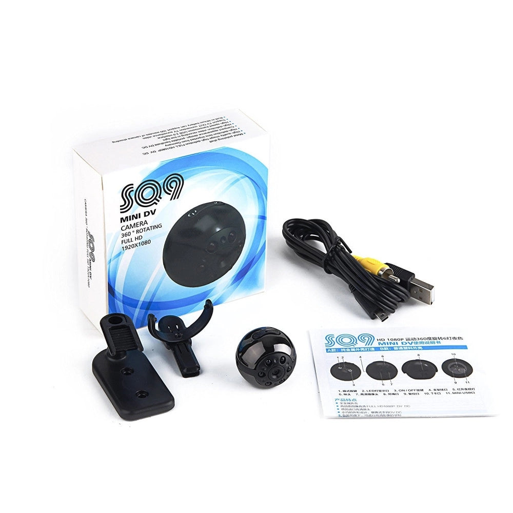 Trade Shop - Mini Dv Camera Ful Hd 1920x1080 Sq9 Rotante360° Cimic Spy Cam Micro Camera 1080p -