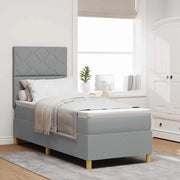 Letto a Sorgente LED Grigio chiaro 80 x 200 cm Tessuto