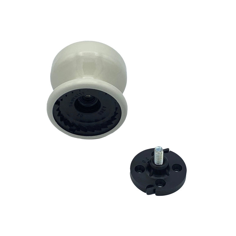Pomolo fisso per porta SAGUATTI 875/70KB in alluminio bianco lucido