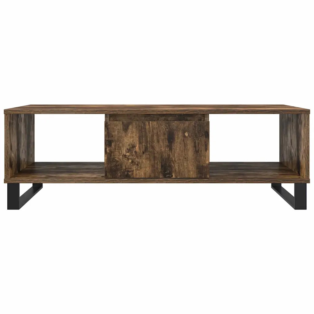 Tavolino da Salotto-Tavolino da soggiorno-Tavolo Rovere Fumo 104x60x35 cm Legno Multistrato 652759