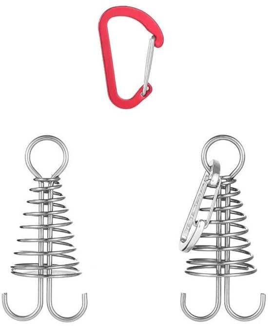 Accessori per giardinaggio da 4 pezzi in lega di alluminio - uncino a forma di D - anticorrosivo - resistente all'usura - a forma di griglia di pesce - a forma di veleggia - penna per terra