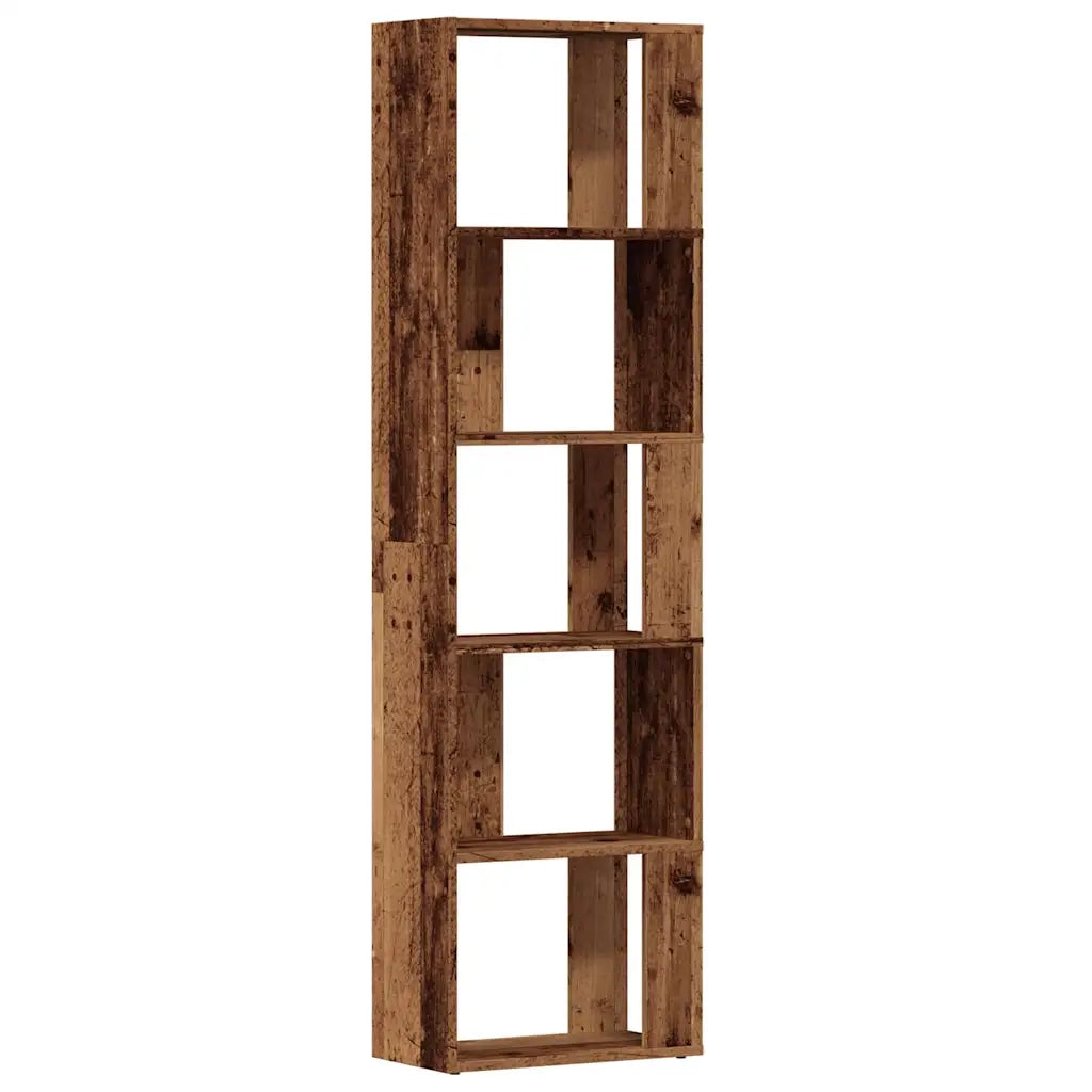 Libreria-Scaffale per Libri-Mobile di Stoccaggio Legno Antico 45x24x159 cm in Legno Multistrato