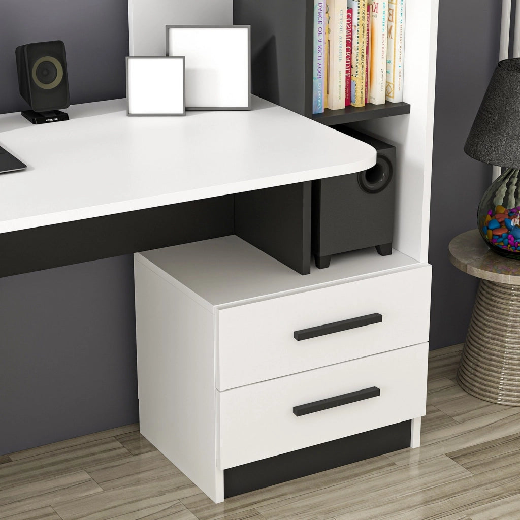 Thiesi, Scrivania 7 Ripiani, 120x60x74h cm Bianco