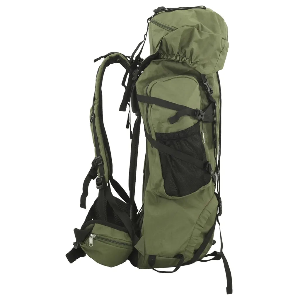 Zaino da Trekking Verde Militare 100 L in Tessuto Oxford