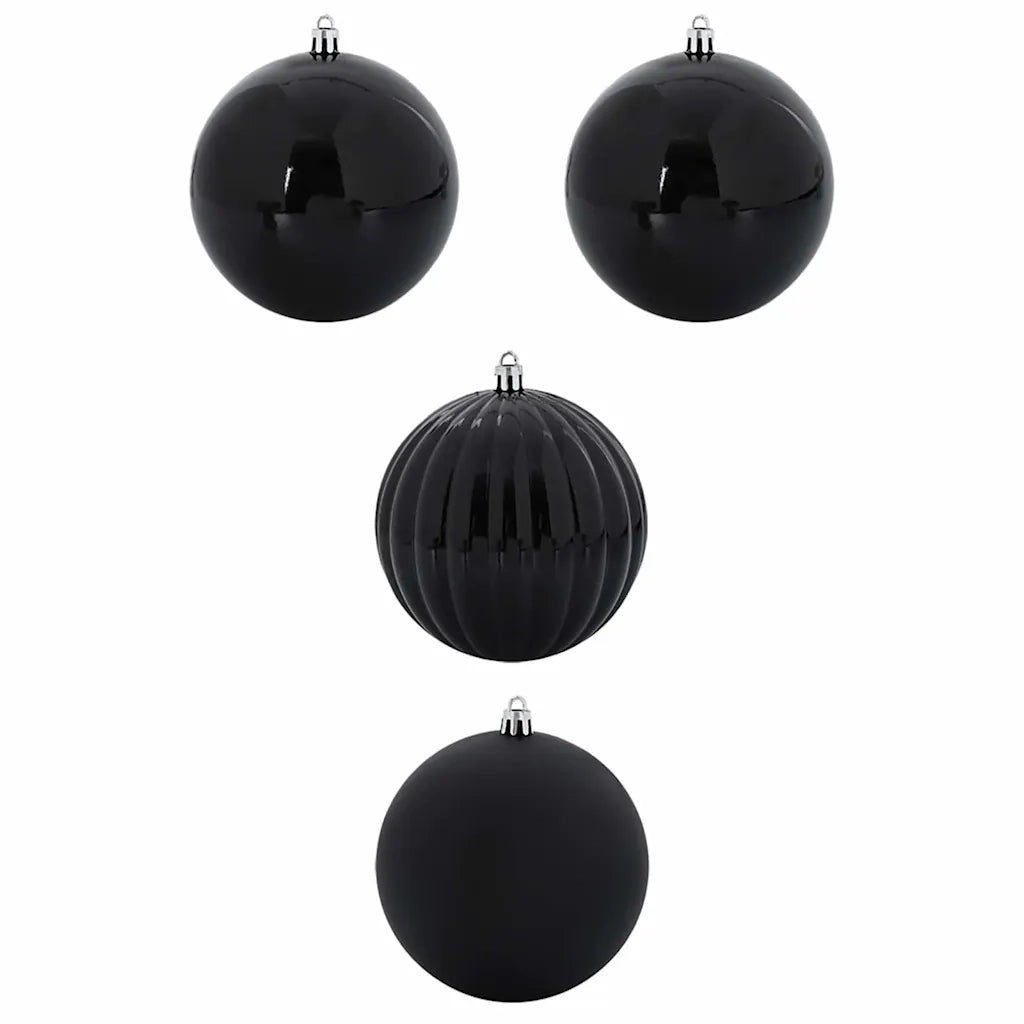 Set di palline di Natale XXL 4 pz Nero Plastica CFW3235477